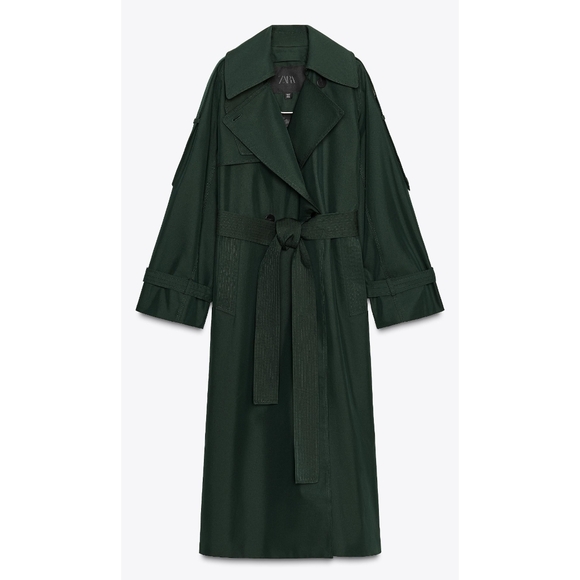 NEW ZARA OVERSIZED WATER REPELLENT TRENCH COAT ZW COLLECTION SIZE M - Picture 4 of 11